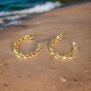 🔴 5 for $10 ONE PAIR Gold Tone Round Shaped Stud Earrings